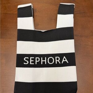 Limited Edition Sephora Knit Black and WhiteStriped Tote